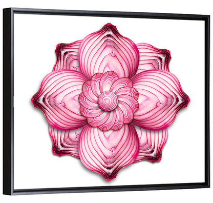 Red Onion Mandala Floral Pattern Wall Art