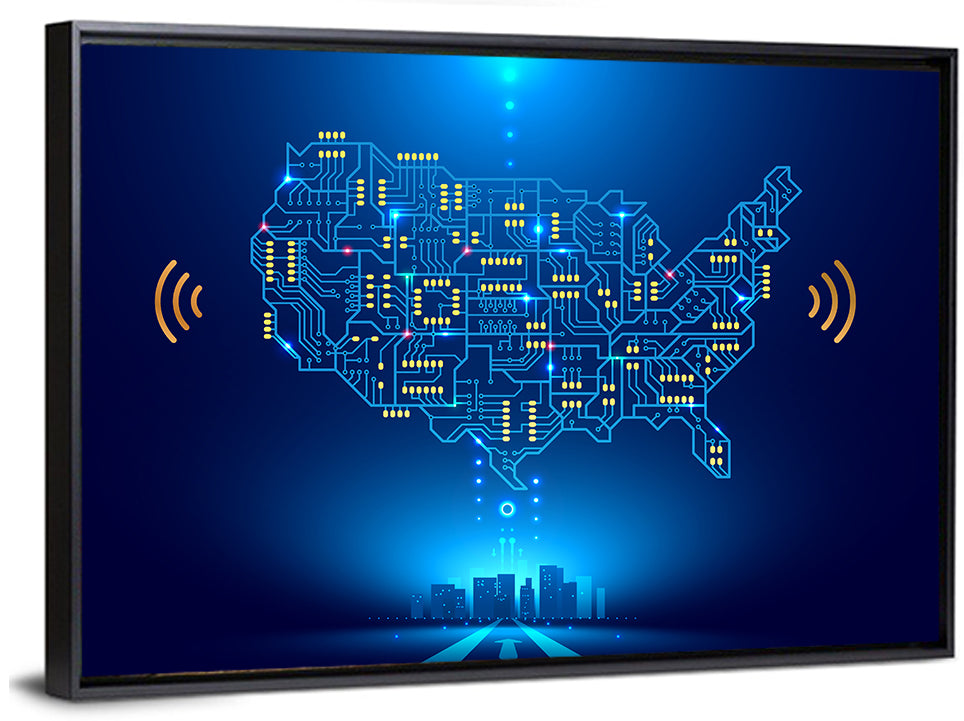USA Circuit Map Wall Art