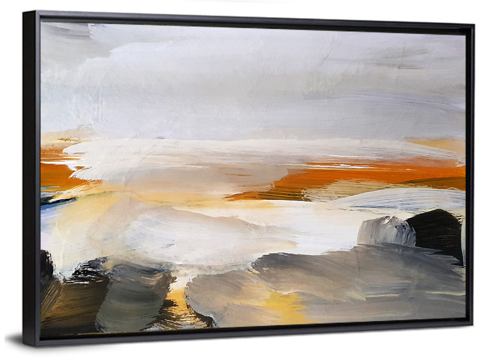 Misty Coastal Horizon Wall Art