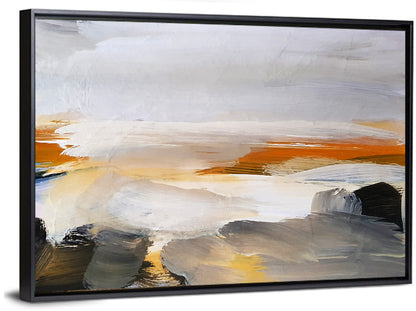 Misty Coastal Horizon Wall Art