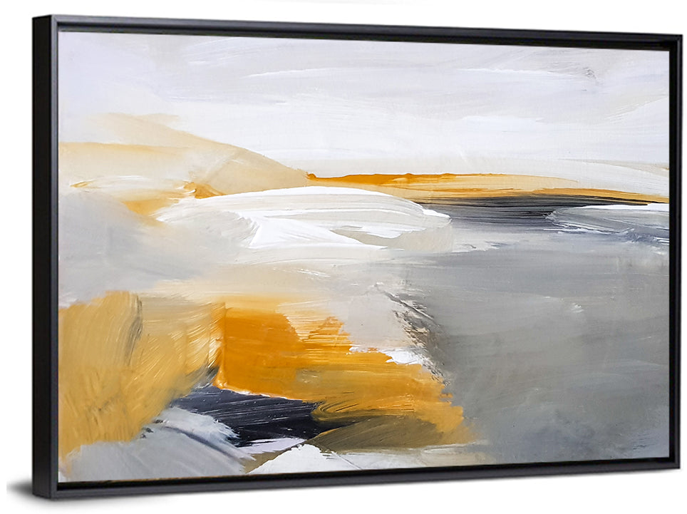 White Coastal Abstract Landscape Wall Art