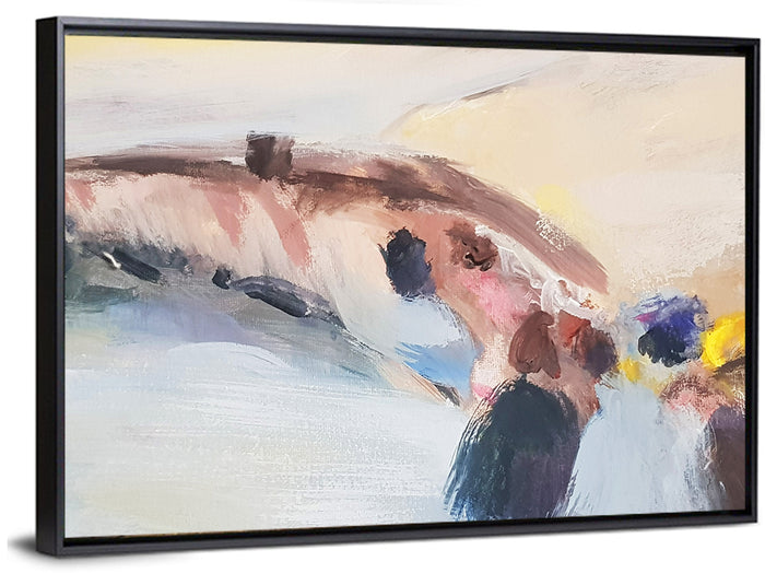 Abstract Mountain Waterfall Wall Art as a framed canvas