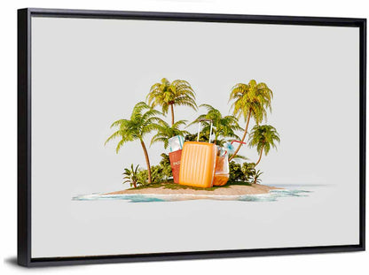 Tropical Island Vacation Illustration Wall Art
