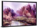 Lavender Autumn Forest Watercolor Wall Art