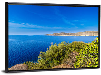 Sunlit Albanian Coastline Wall Art