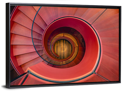 Red Spiral Staircase Wall Art
