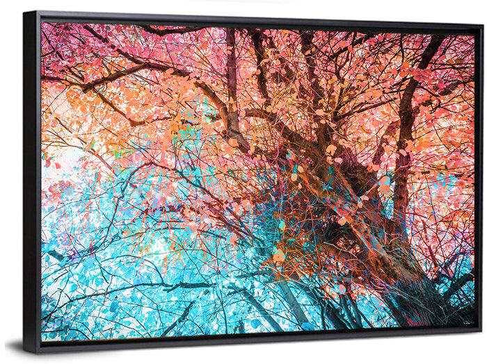 Autumn Canopy Abstract Wall Art as a framed canvas