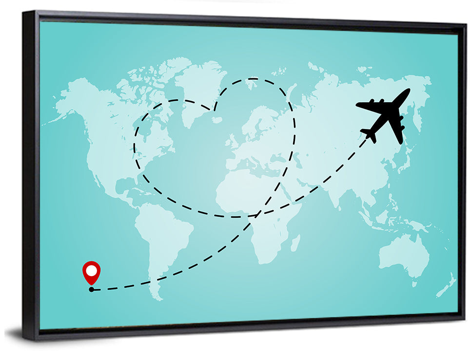 Heart Flight Map Wall Art