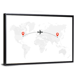 Air Travel World Map Wall Art