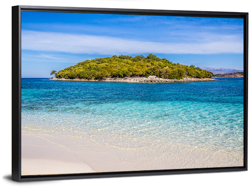 Butrint Turquoise Island Beach Wall Art