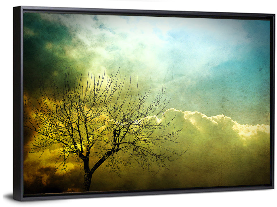 Moody Winter Tree Landscape Wall Art