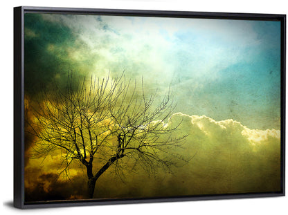 Moody Winter Tree Landscape Wall Art