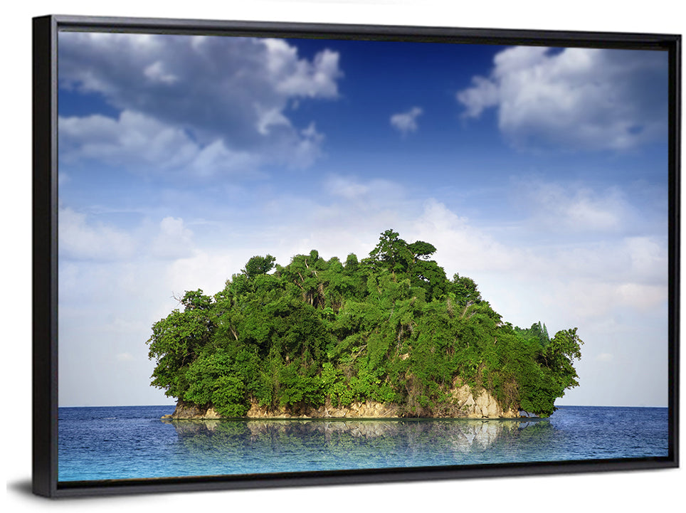 Tranquil Tropical Island Reflection Wall Art