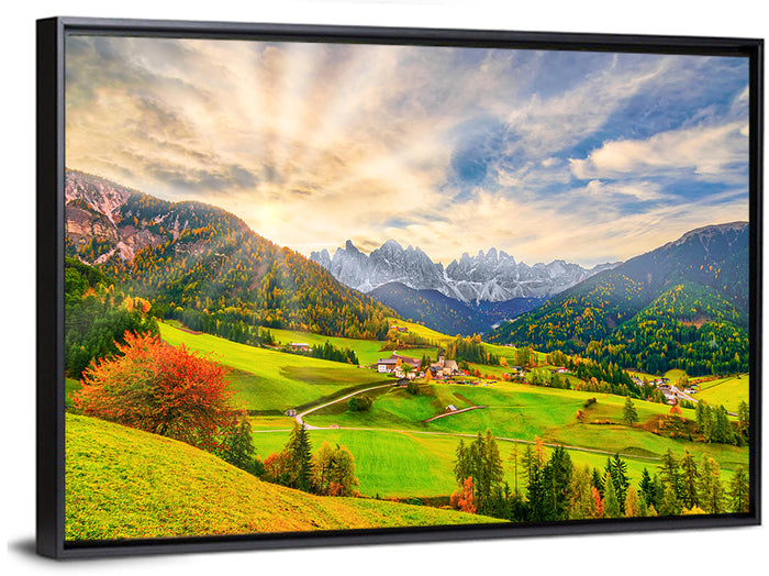 Santa Magdalena Valley at Golden Hour Wall Art as a framed canvas