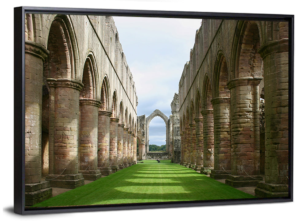 Fountains Abbey Ruins Grassy Nave View Wall Art