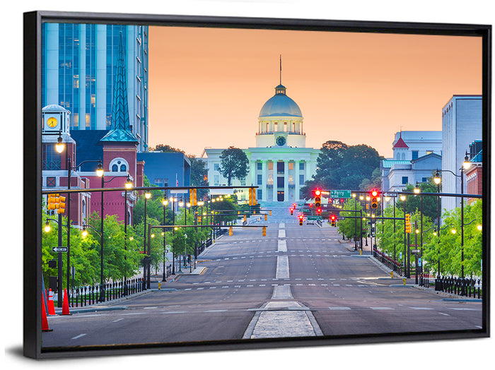 Montgomery State Capitol Wall Art as a framed canvas