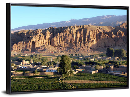 Bamiyan Valley Cliff Niche at Golden Hour Wall Art