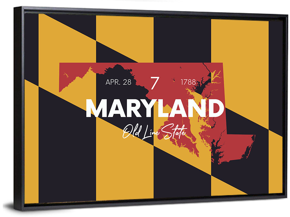 Maryland Flag Map Wall Art