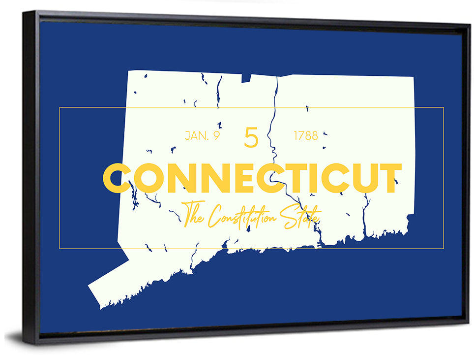 Connecticut State Silhouette Wall Art