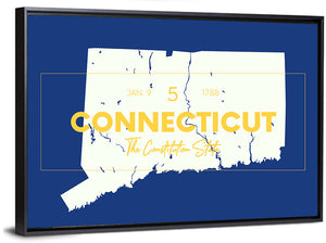 Connecticut State Map Wall Art