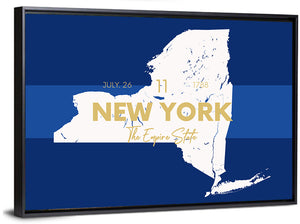 New York State Map Wall Art