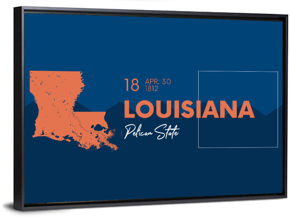 Louisiana Map, Pelican State Wall Art