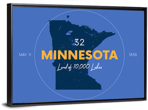 Minnesota State Map Wall Art