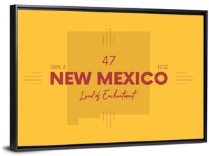 New Mexico State Map Wall Art