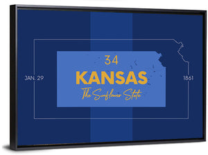 Kansas State Map Wall Art