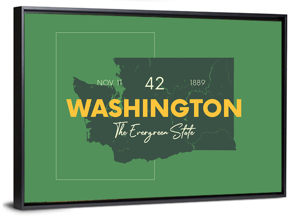 Minimalist Washington State Map Wall Art