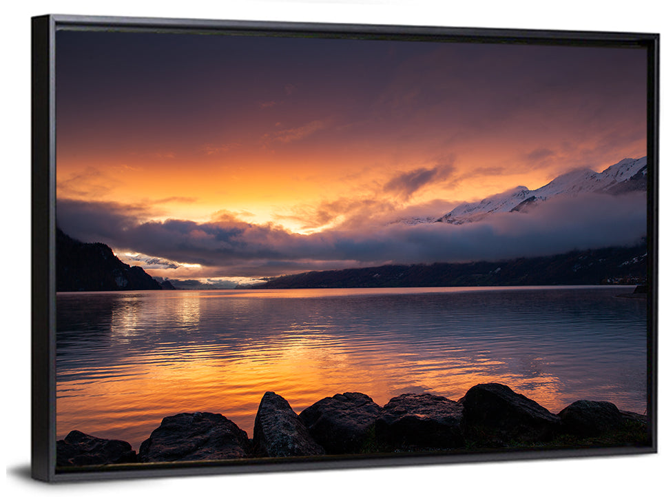 Lake Brienz Golden Dusk Wall Art