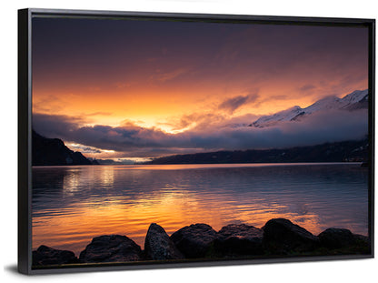 Lake Brienz Golden Dusk Wall Art