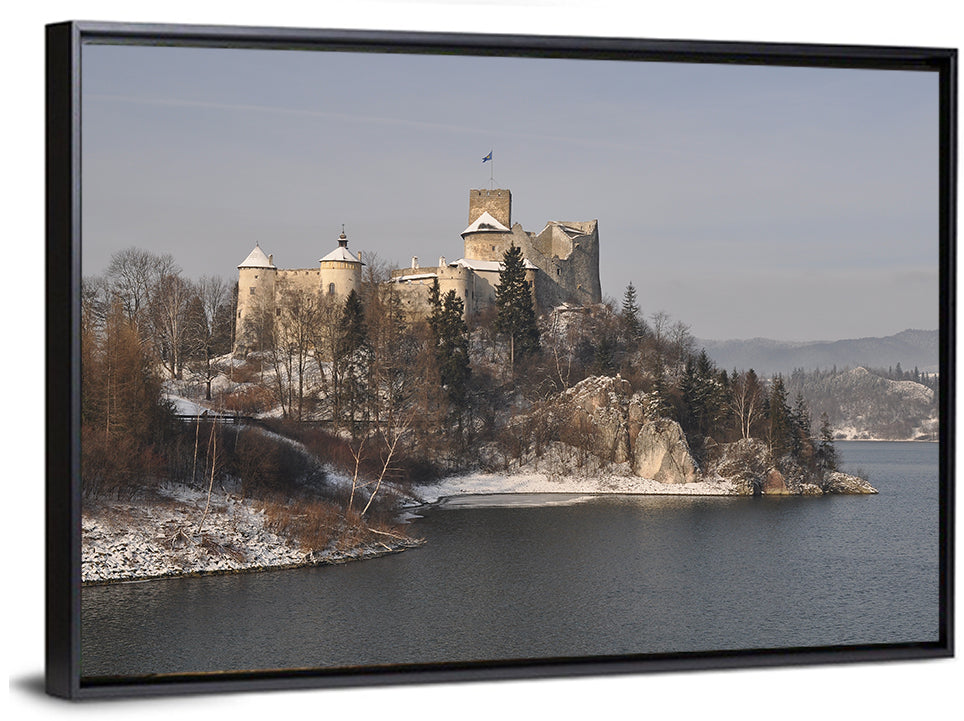 Niedzica Castle on Icy Lake Wall Art