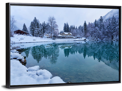 Blausee Winter Reflection Wall Art
