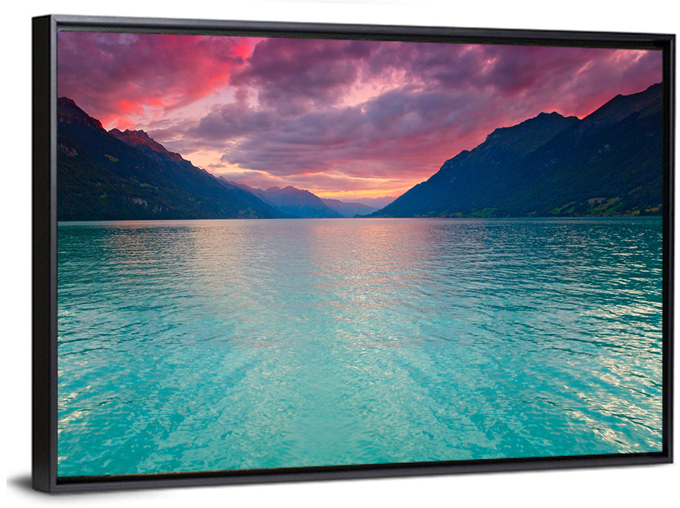 Lake Brienz Teal Sunset Wall Art