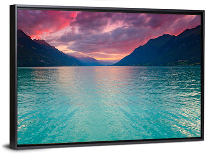Lake Brienz Teal Sunset Wall Art