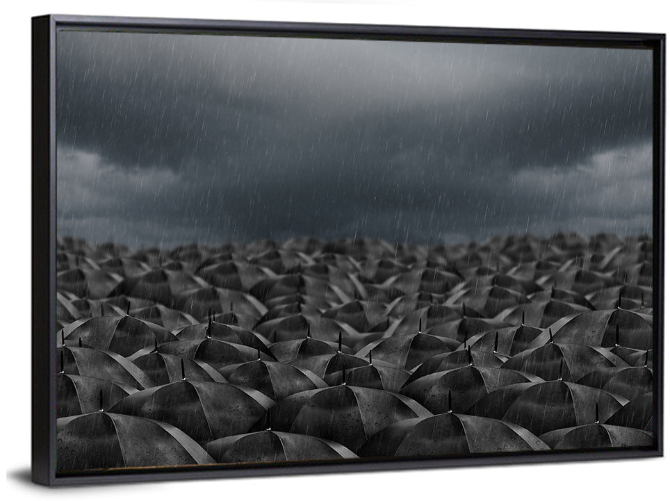 Rain Umbrellas Abstract Wall Art