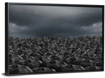 Rain Umbrellas Abstract Wall Art