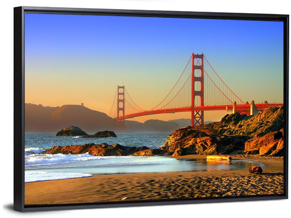 Golden Hour at the Golden Gate Bridge Wall Art