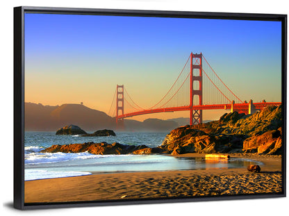 Golden Hour at the Golden Gate Bridge Wall Art