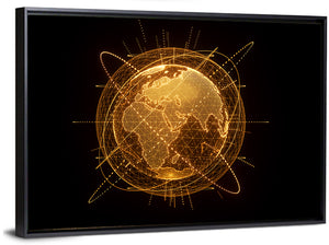 World Map Hologram Wall Art