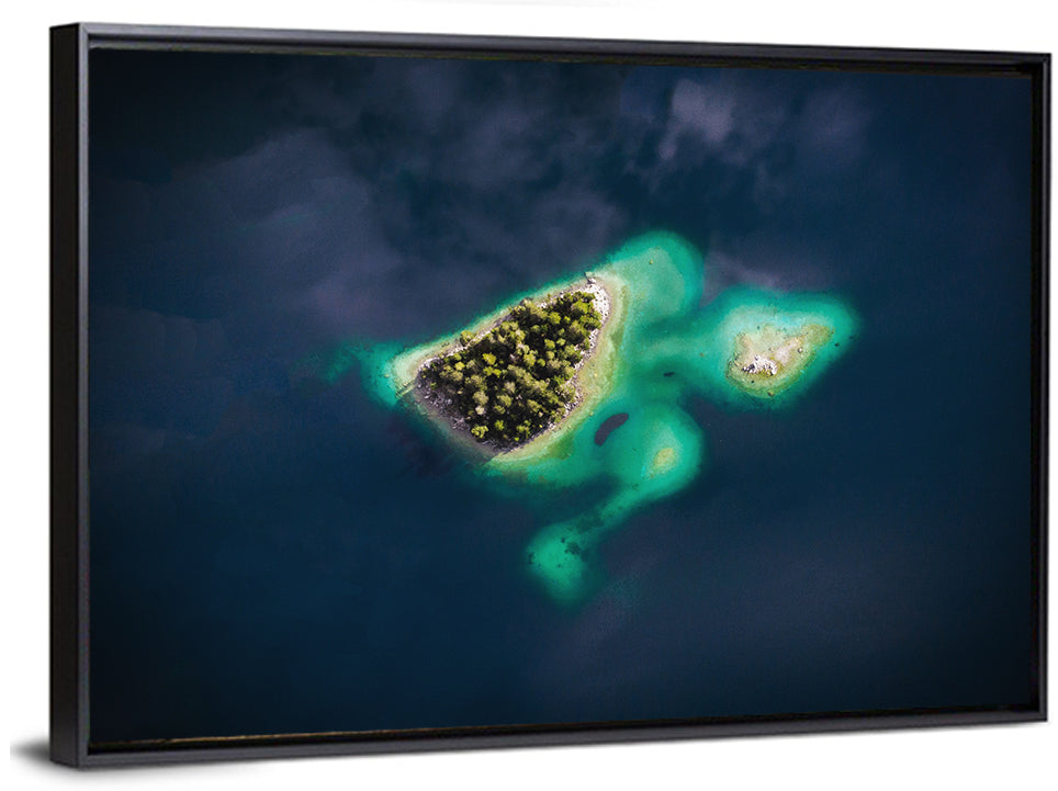 Lake Eibsee Turtle Islands Aerial Wall Art