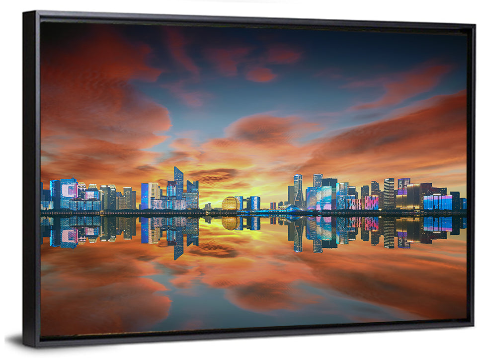 Hangzhou Golden Sphere Skyline at Dusk Wall Art
