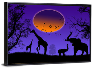 Wild Animals Silhouette Wall Art