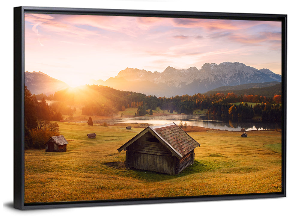 Sunrise Over Geroldsee Cabin Wall Art