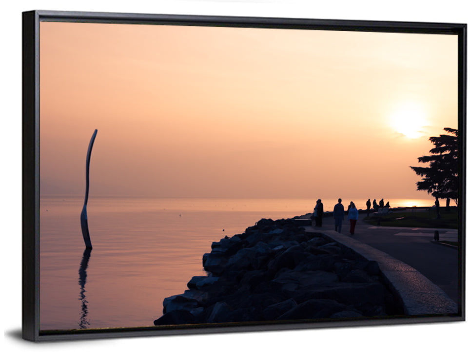 Lake Leman Sunset Sculpture Wall Art