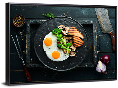 Top Down Fried Eggs Breakfast Platter Wall Art