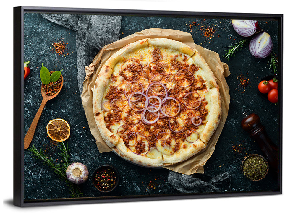 Spicy Pizza with Red Onion Wall Art
