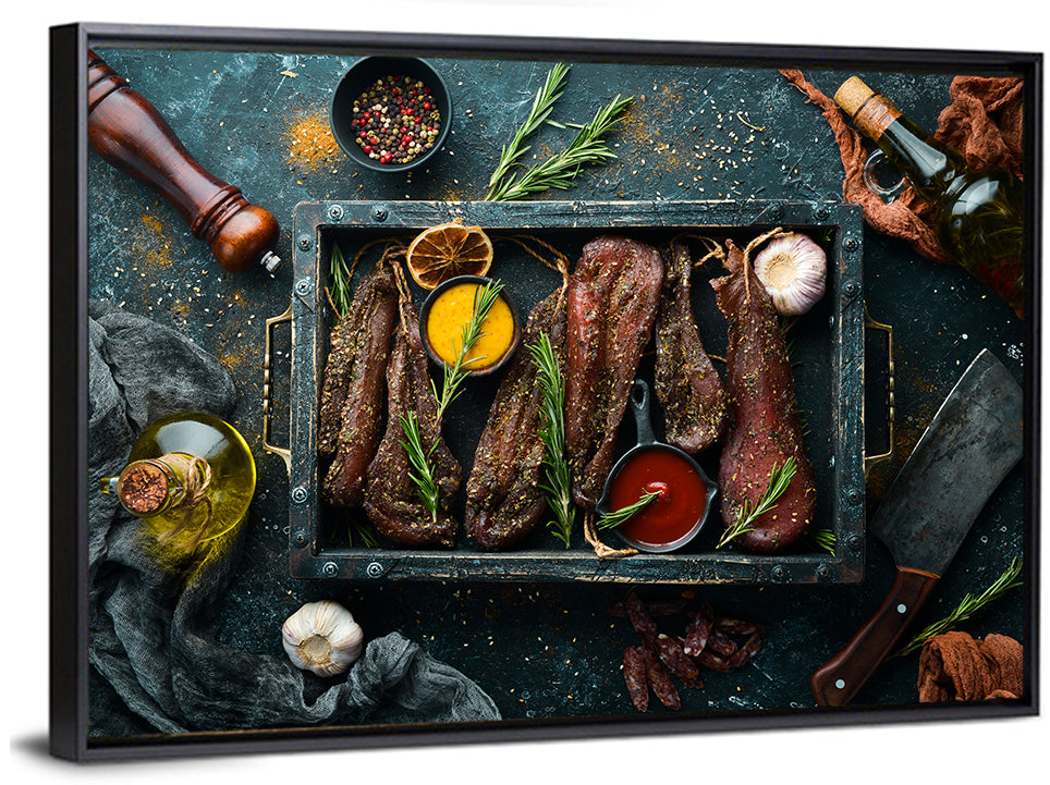 Charcuterie Tray with Dried Chicken Wall Art