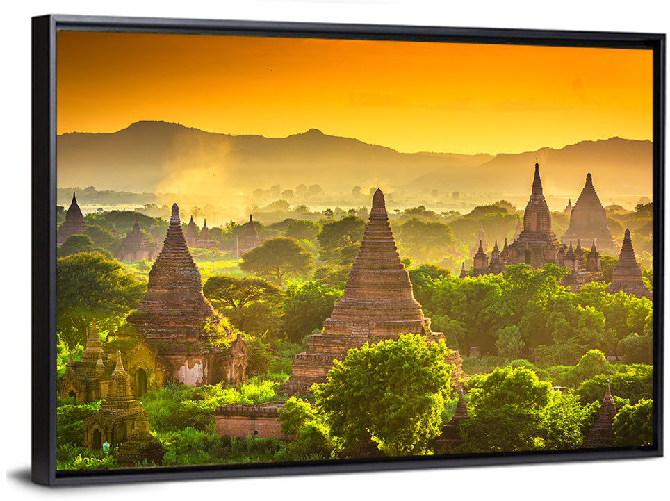 Bagan Golden Hour Temples Wall Art